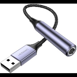 USB naar 6.35mm Jack Audio Adapter met Externe Geluidskaart - Plug & Play voor PC en Koptelefoon