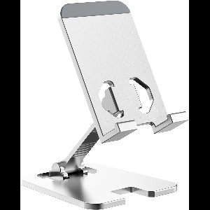 Telefoonhouder - Verstelbaar - Opvouwbaar - Bureau - iPhone - Samsung - Nokia - Universeel - Zilver - Standaard - Aluminium - Smartphone - Verstelbare Hoek - Inklapbaar - Mobiele Telefoon Houder - Alle Merken.