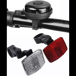 Complete Fiets Reflector Set Voor en Achter met Fietsbel