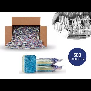 500 Vaatwastabletten - 3 laags - schoonmaak, glans en ontkalken