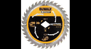 DeWALT Ø 190mm Asgat Ruit 36T Cirkelzaagblad voor Hout | Extreme Runtime - DT40271-QZ