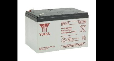 Yuasa NP12-12 Loodaccu 12 V 12 Ah Loodvlies (AGM) (b x h x d) 151 x 98 x 101 mm Kabelschoen 4.8 mm Onderhoudsvrij, VDS-certificering