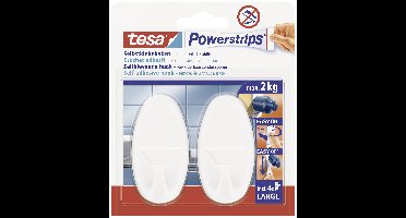 tesa POWERSTRIPS® Zelfklevende haak Large ovaal Wit Inhoud: 2 stuk(s)
