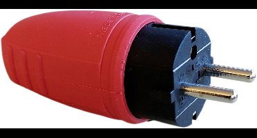 N & L 17187 Stekker met randaarde Rubber 230 V Rood IP44