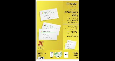Sigel LP800 Bedrukbare visitekaarten, gladde kant 85 x 55 mm Helderwit 100 stuk(s) Papierformaat: DIN A4