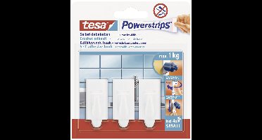 tesa POWERSTRIPS® Zelfklevende haak Small Trend Wit Inhoud: 3 stuk(s)