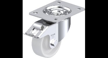 Blickle LK-PO 100KA-3-FI Zwenkwiel met rem Wieldiameter: 100 mm Draagvermogen (max.): 280 kg 1 stuk(s)