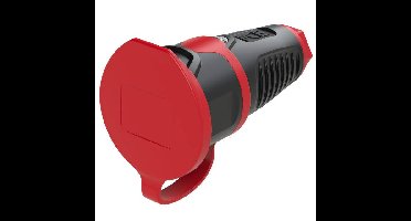 PCE 2411-sr Koppeling met randaarde Rubber, Kunststof 230 V Zwart, Rood IP54