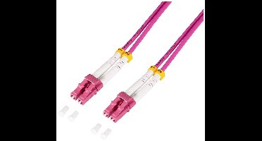 LogiLink FC4LC02 Glasvezel Optische vezel Aansluitkabel 2.00 m Violet [1x LC-/UPC-stekker - 1x LC-/UPC-stekker] 50/125 µ Multimode OM4