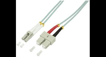 LogiLink FP3LS10 Glasvezel Optische vezel Aansluitkabel [1x LC-stekker - 1x SC-stekker] 50/125 µ Multimode OM3 10.00 m