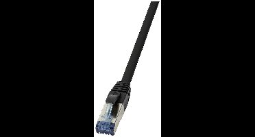 LogiLink CQ6035S RJ45 USB-kabel CAT 6A S/FTP 1.00 m Zwart Afscherming gevlochten, Halogeenvrij, PUR-mantel, Zuurbestendig, Oliebestendig 1 stuk(s)