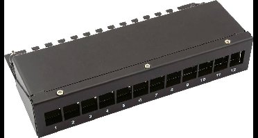VALUE Keystone module houder, 12 Poorts, zwart
