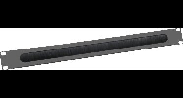 VALUE 19 Kabel doorvoerstrook 1 HE met borstel, zwart