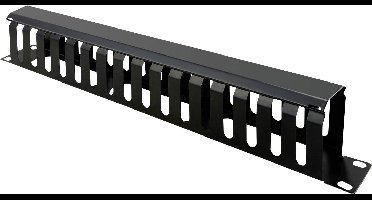 VALUE 19 Frontplaat 1 HE met rangeerkanaal 40 x 80 mm, zwart