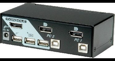 ROLINE DisplayPort USB 2.0 KVM Switch, 1 User - 2 PC