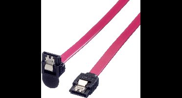 ROLINE Int. SATA 6.0 Gbit/s HDD kabel met klick sluiting, haaks, 0,5 m