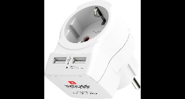 Skross 1500282 Tussenstekker Met USB Wit