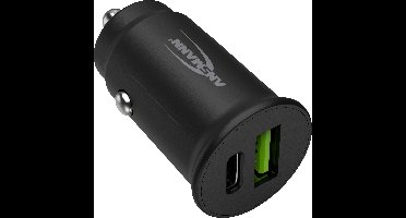 Ansmann InCar Charger CC230PD USB-oplader 30 W 1x USB-A, 1x USB-C USB PD Zwart Auto, Vrachtwagen