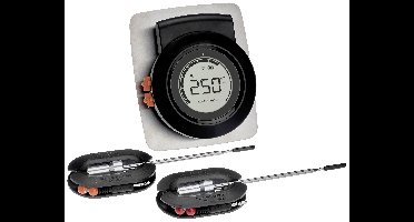 TFA Dostmann 14.1513.01 Barbecuethermometer Alarm, Kabelsensor, Gratis app, Bewaking van kerntemperatuur Burger, Rund, Kalf, Lam, Varken, Kalkoen, °C