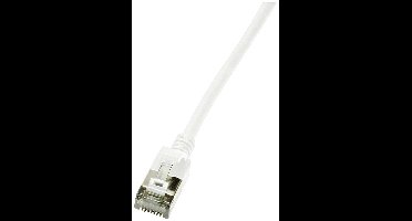 LogiLink CQ9021S RJ45 Netwerkkabel, patchkabel CAT 6A U/FTP 0.50 m Wit Extreem dun, Vlambestendig, Flexibel, Folie afscherming, Halogeenvrij, Snagless,