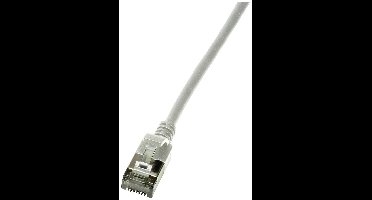 LogiLink CQ9022S RJ45 Netwerkkabel, patchkabel CAT 6A U/FTP 0.50 m Grijs Extreem dun, Vlambestendig, Flexibel, Folie afscherming, Halogeenvrij, Snagless,