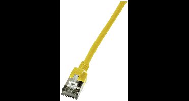 LogiLink CQ9027S RJ45 Netwerkkabel, patchkabel CAT 6A U/FTP 0.50 m Geel Extreem dun, Vlambestendig, Flexibel, Folie afscherming, Halogeenvrij, Snagless,