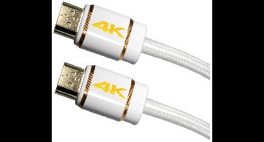 Maxtrack C 216-3 L HDMI-kabel HDMI Aansluitkabel HDMI-A-stekker, HDMI-A-stekker 3.00 m Wit 4K UHD