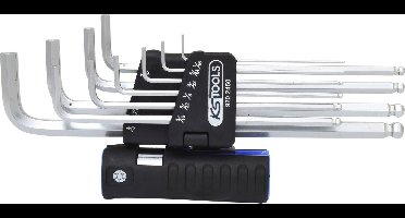 KS Tools 9202450 Inbus Haakse schroevendraaierset 5/64 inch, 3/32 inch, 1/8 inch, 5/32 inch, 3/16 inch, 1/4 inch, 5/16 inch, 3/8 inch, 1/2 inch, 9/16 inch