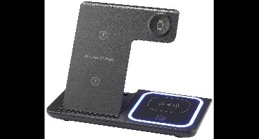 Renkforce Inductie lader 15 W RF-QiWC3in1-01 RF-5780662 Uitgangen Magnetische aansluiting Zwart