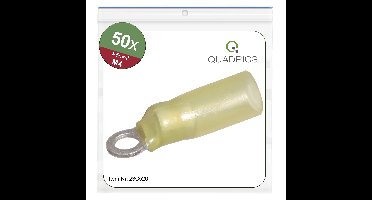 Quadrios 23C526 Ringkabelschoen Dwarsdoorsnede (max.): 6 mm² Schachtdiameter: 4.3 mm Deels geïsoleerd Geel 50 stuk(s)