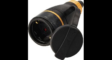 Sygonix SY-6618484 Koppeling met randaarde TPE, PC 250 V/AC Zwart, Oranje IP44