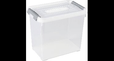 Curver 243859 Opbergbox HANDY Stapelbaar (l x b x h) 294 x 194 x 254 mm Transparant, Zilver 1 stuk(s)