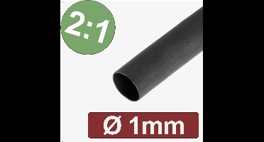 Quadrios 24CA261 Krimpkous zonder lijm Zwart 1 mm 0.50 mm Krimpverhouding:2:1 per meter