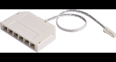 Deko Light MINI-AMP 6-fach VT (1x Stecker, 6x Buchse) 20cm, 12V/24V, max 3A, IP20 940065 Verdeler 6-voudig 20 cm Wit
