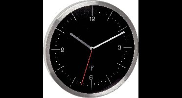 TFA Dostmann 60.3544.01 Wandklok Zendergestuurd 24.5 cm x 4.1 cm x 24.5 cm RVS Slepend uurwerk (geluidsloos)