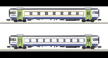 MiniTrix 18294 N set van 2 personenrijtuigen GoldenPassLine van de BLS