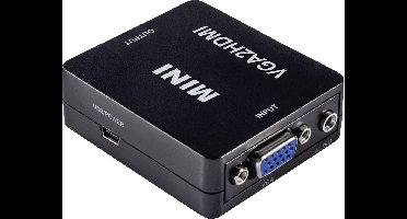 Maxtrack CS40L VGA / HDMI Adapter [1x VGA-bus, Jackplug female 3,5 mm - 1x HDMI-bus] Zwart