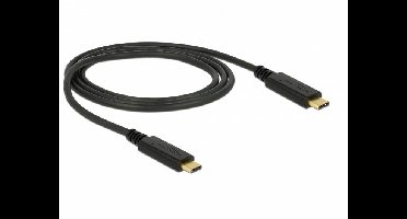 Delock 83661 USB-C-kabel USB 3.1 Gen2 USB-C stekker, USB-C stekker 1.00 m Zwart