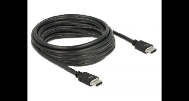 Delock 85296 HDMI-kabel HDMI Aansluitkabel HDMI-A-stekker 5 m Zwart Afgeschermd (drievoudig), Vergulde steekcontacten, 8K UHD