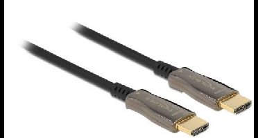 Delock 84038 HDMI-kabel HDMI Aansluitkabel HDMI-A-stekker 20 m Zwart, Zilver 8K UHD, Vergulde steekcontacten