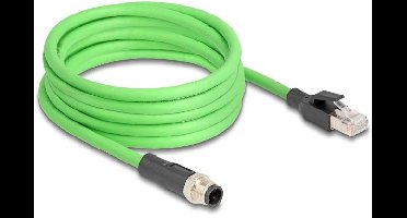 Delock 80429 RJ45 / M12 Netwerkkabel, patchkabel Kabel SF/UTP 5.00 m Groen Oliebestendig 1 stuk(s)