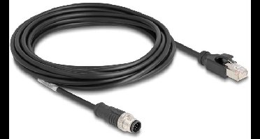 Delock 80811 RJ45 / M12 Netwerkkabel, patchkabel CAT 5e S/FTP 5.00 m Zwart 1 stuk(s)