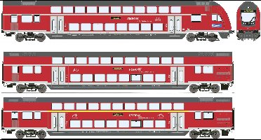 Roco 6220144 H0 3-delige set dubbeldekswagons van de DB AG