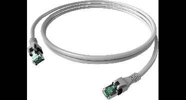 EasyLan DualBoot PushPull IP20 patchkabel, Cat.6A (Klasse EA), S/FTP, grijs, 1,5 m