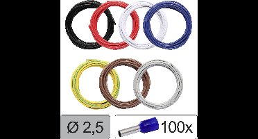 Quadrios 25CW117 Enkele ader LiFY 2.5 mm² Zwart, Rood, Wit, Blauw, Geel-groen, Bruin, Grijs 1 set(s)
