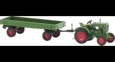 Busch 54102 H0 Landbouw Deutz F1M 414 met landbouwaanhanger