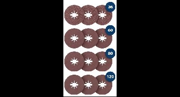 Bosch Accessories 2607012054 Fiberschijf Diameter 115 mm Korrelgrootte (num): 36, 60, 80, 120 1 set(s)