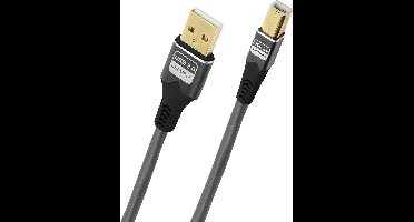 Oehlbach D1C9377 USB-kabel USB 2.0 USB-A stekker, USB-B stekker 5 m Antraciet