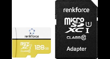 Renkforce RF-mSDXC-128GB microSDXC-kaart 128 GB Class 10, UHS-Class 1, UHS-I Incl. SD-adapter