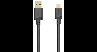 Hama 00202006 USB-kabel USB 3.2 Gen1 USB-A stekker, USB-C stekker 1.5 m Zwart Vergulde steekcontacten
